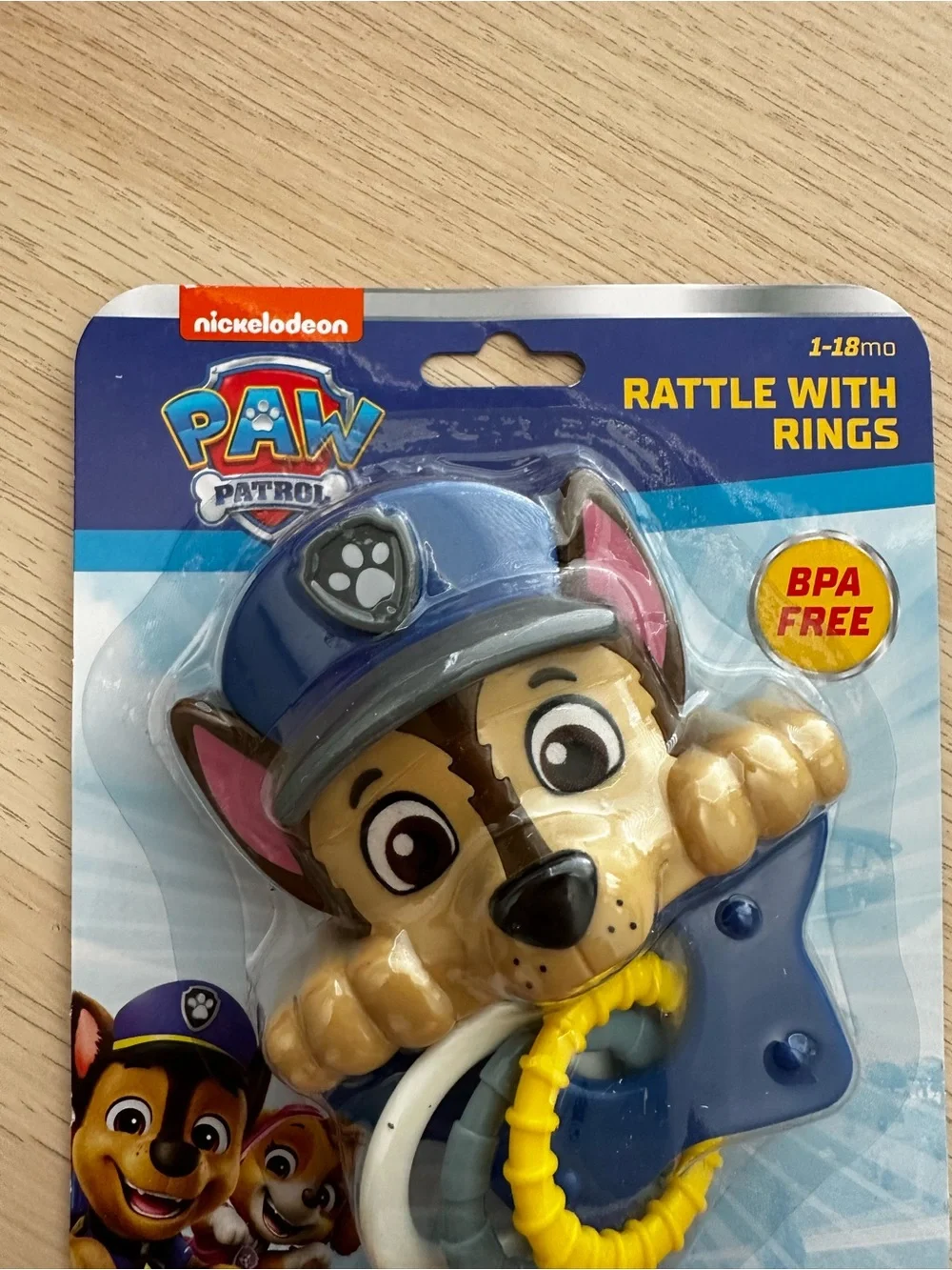 Nickelodeon Paw Patrol Blue & Yellow Rattle, Toothbrush & Spoon Set